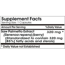 Saw Palmetto Standardized Extract 320mg ~ 100 Capsules - No Additives ~ Naturetition Supplements