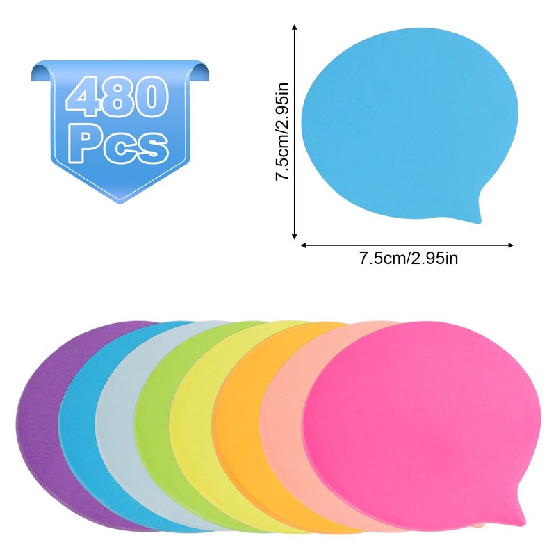 Hoiny 480 Sheets Sticky Notes, Speech Bubble Notes, Pastel Sticky