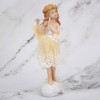 Flower Fairy Playing Flute Figurine Elegant Angel Statue Resin Desk