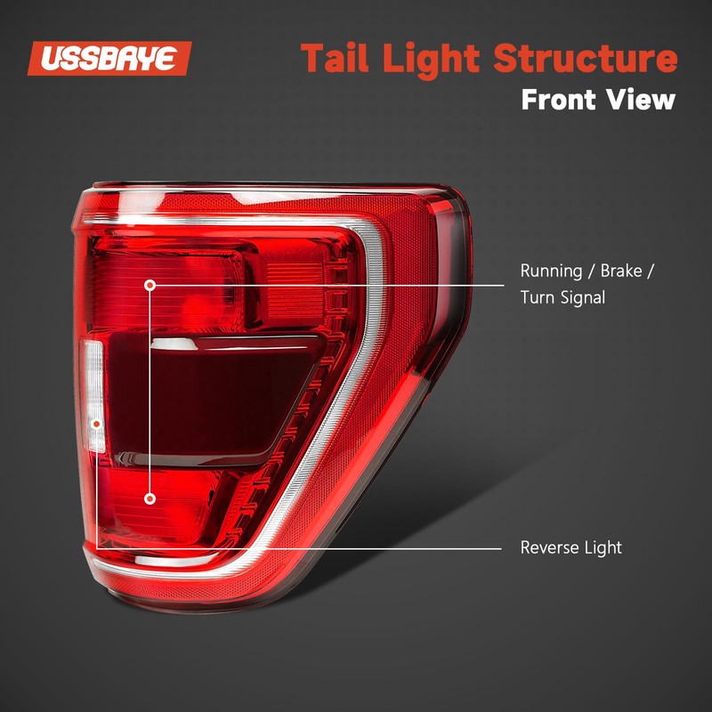 Tail Lights Compatible with 2021 2022 2023 Ford F150 XL/STX/XLT
