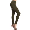 Women's Cotton Blend Stretch Skinny Pull On Pants Jeggings (Olive