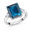 Gem Stone King 7.82 Cttw London Blue Topaz and White