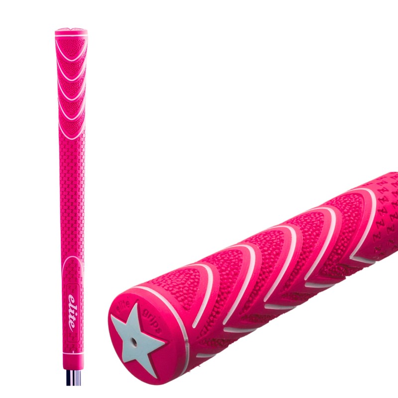 elitegrips Stinglace Rim Golf Grips, Set of 10, Backlined, Pink