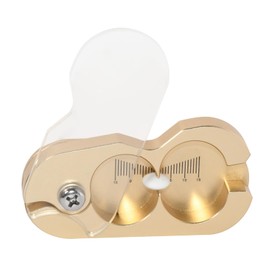 Pill Cutter for Small Pill, 1/2, 1/4, 1/8 Cutting, Metal Pill Cutter with Laser Scale& Transprent Lid, Golden