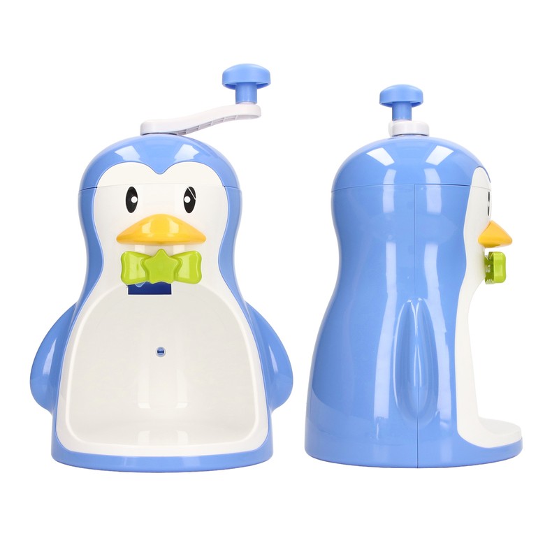Shaved Ice Machine ABS Penguin Shape Blue Household Portable Manual