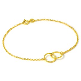 jewellerybox Gold Dipped Sterling Silver Fine Belcher Chain Infinity Bracelet