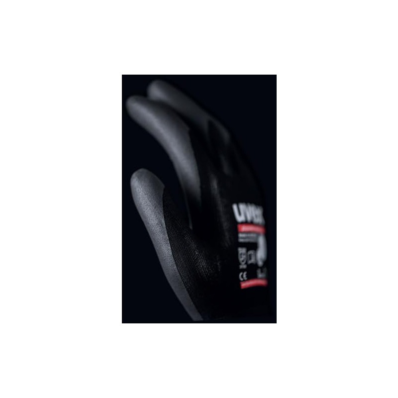 Uvex 6003869 Nitrile Backless Gloves, Finomic, Air Light, A, ESD,