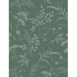 Heroad Peel and Stick Wallpaper Boho Floral Contact Paper Sage Green Leaf Wallpaper for Cabinets Waterproof Removable Self Adhesive Wall Paper for Bedroom Bathroom Decor Vinyl Roll 17.3''x78.7''