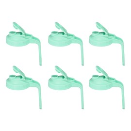 sourcing map 6 Pcs Mason Jar Pour Spout Lids with Handle 86mm Wide Mouth Flip Cap Airtight Pour Lids Seal Leak-proof Cover for Drinking Canning Jars Pouring Leak-proof, Green(150mm Height)