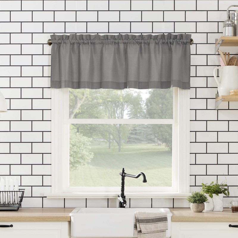 No. 918 Martine Microfiber Semi-Sheer Rod Pocket Kitchen Curtain Valance