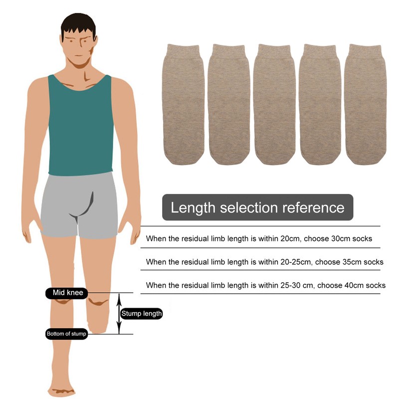 5pcs Stump Socks Set Portable Soft Breathable Elastic Cotton Protective