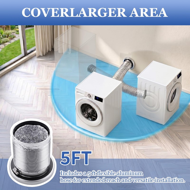 Magnetic Dryer Vent MV-180 Connector Kit with 5FT Hose and