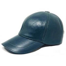CUCUBA Men's Baseball Cap in Soft Genuine Leather, One Size, Adjustable, green, One Size