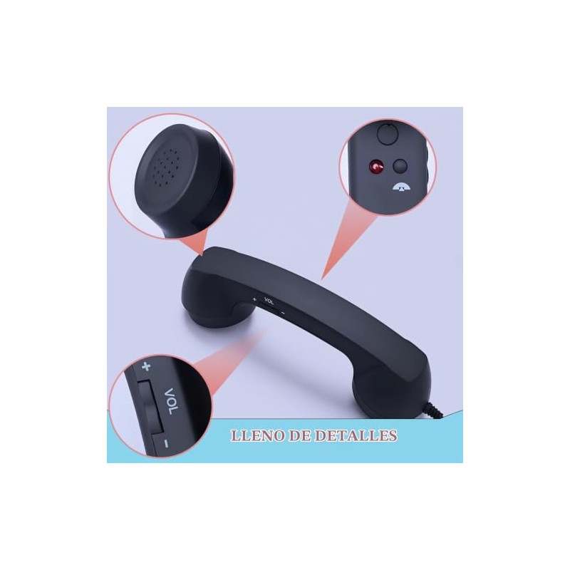 Auricular retro con adaptador, auricular de telfono retro de 3.5