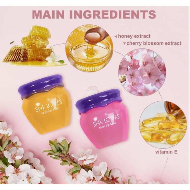 SHE LOVES Lip Mask Overnight, Honey&Sakura Day & Night Repair