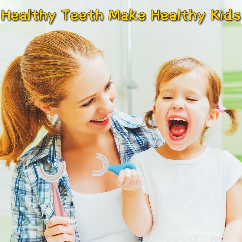 YOTEE U-Shaped Toothbrush Kids 2 PCS - Toddler Toothbrush with
