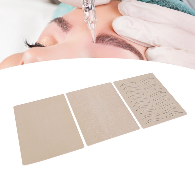15Pcs Eyebrow Tattoo Practice Skin Inkless Rubber Microblading Practice Skin
