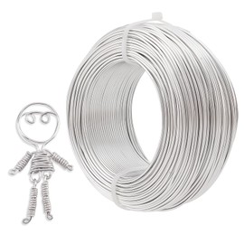 nbeads 1 Roll 25 m 3 mm Aluminium Craft Wire Silver for Jewellery Making DIY Manual Arts and Crafts