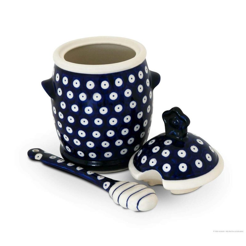 Bunzlauer Keramik Honey Pot with Honey Spoon Set Decor 42