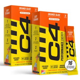 C4 Performance Energy, Orange Slice Drink Mix, 200mg Caffeine, Zero Sugar, NSF (2 Boxes, 16 Sticks)