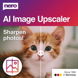 Nero AI Image Upscaler 365 | Enlarge Images & Sharpen Photos | AI Upscaling to 4K | Fix Blurry & Low-Resolution Pictures | Easy Photo Optimization | 1 PC | Windows 11/10