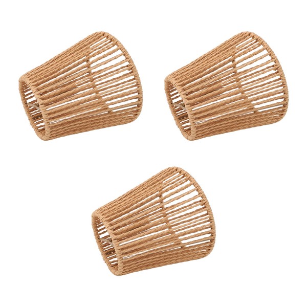 Pack of 3 Rattan Lampshade, Small Retro Wicker Lampshade, Replacement