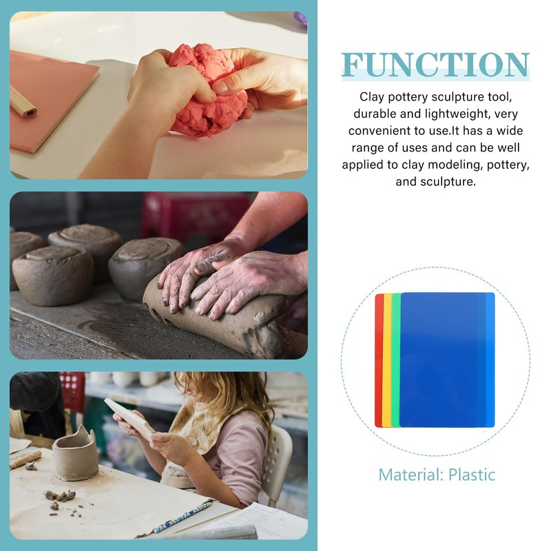 EXCEART 4pcs Clay Work Mat Plastic Nonstick Craft Board Sheets
