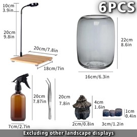 SARUFO Glass Plant Terrarium 6.3"X8.6" Inches Succulent Air Planter Fern Moss Micro-Landscape Vase for Home Garden Office Tabletop Decoration Container Indoor Wardian Copyright Patent