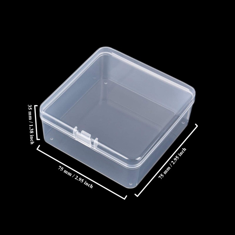 Goodma 17 Pieces Square Empty Mini Clear Plastic Organizer Storage