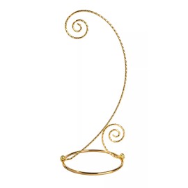 Creative Hobbies 10 Inch Tall Gold Plated Brass Ornament Display Hanger Stands - 4 Pack