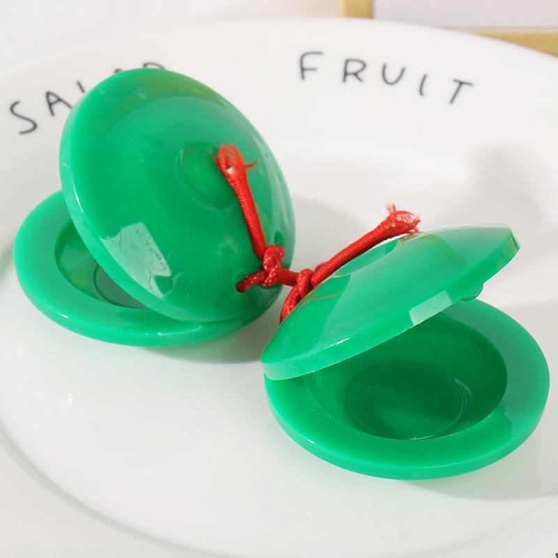 Pack of 6 Plastic Castanets for Children, Finger Castanets, Plastic