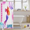 Basketball Lovers Kids Shower Curtains,Modern Sports Games Competition Bathroom Curtains