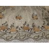 wowfabric4less123 Brown Gold Embroidery Rhinestones Velvet Mesh Fabric 50” Width