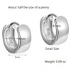 Italian Sterling Silver Hoop Huggie Earrings for Men, Wide Shiny