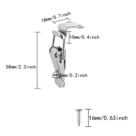 ITROLLE 4PCS 58mm 90 Degree Right Angle Latch Stainless Steel Tool Box Hood Locks Latches Spring Loaded Trigger Lock Clasp Buckle Latch Tool Box Hasps