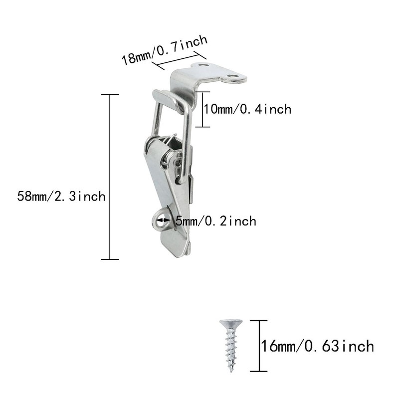 ITROLLE 4PCS 58mm 90 Degree Right Angle Latch Stainless Steel