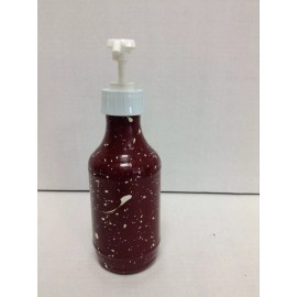 Unbranded Glass Liquid Soap Dispenser Pump Bottle Kitchen Bathroom Dark Red Splatter Paint
