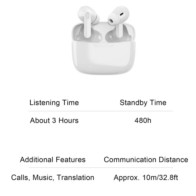TWS Auriculares para Traductor de Idiomas, 84 Idiomas Auriculares de