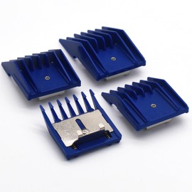 4 Pieces Professional A5 Animal Clipper Attachment Guard Guide Combs, 3mm, 6mm, 10mm, 13mm Compatible with Oster A5 Andis AG BG Wahl KM Series and Most A5 Style Pet Groomers (Blue)