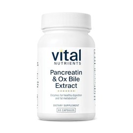 Vital Nutrients Pancreatin & Ox Bile Extract 500mg - Natural Digestive Enzymes for Women & Men - Supports Digestion of Protein, Fat, and Carbohydrates