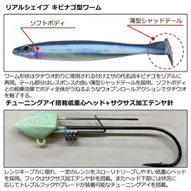 DAIWA Samurai Tachika Milbinago Shad Bakutsuri Pack 0.2 oz (7 g) Real Kibinago