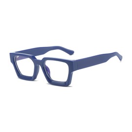 EYLRIM Thick Square Frame Blue Light Glasses for Women Men Non Prescription Computer Eyeglasses(06 Blue)