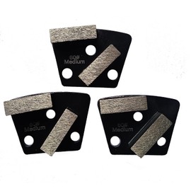 3 Pcs Trapezoid Genenal Sintering Diamond Grinding Disc Block for Concrete Epoxy Floor Grinding Machine (60#)