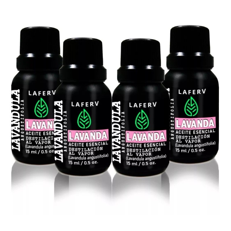 Laferv 4 Piezas De Aceite Esencial Orgánico Lavanda 15 Ml