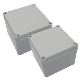 LeMotech Junction Box IP67 Waterproof Dustproof ABS Plastic Project Box for Electrical Outdoor Enclosure Gray 4.9 x 4.9 x 3.9 inch (125 x 125 x 100 mm),2 Pack