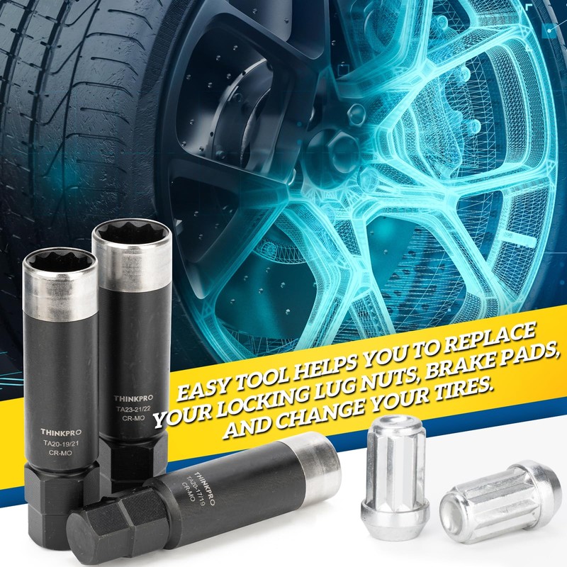 Thinkpro 10 Spline Lug Nut Socket,3 Pieces Nut Socket Compatible