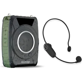 W WINBRIDGE M801 Amplifier, 20 W, Portable Amplifier, IPX6 Waterproof, Recording/USB/AUX Input/TF Card/Mute/SOS Alarm Function, Music Playback, Small Speaker, PA System, Hands-Free, Events, Yoga Instruction, Meeting/Teachers, Japanese Instruction Manual Included