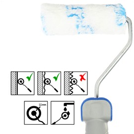 com-four® Paint Roller Set Consisting of 1 x Hanger and 3 x Paint Rollers - Medium Pile 10 cm Paint Roller, 25 cm Shackle, Replacement Rollers - Professional Painting Accessories for DIY Enthusiasts