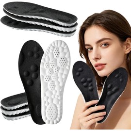 3 Pares Plantillas Ortopédicas Mujer y Hombre,Plantillas para Fascitis Plantar,con Soporte de Arco,Memory Foam Antifatiga,Alivia el Dolor de Pies,Uso Diario en Deporte y Trabajo (Negro, 23-25)
