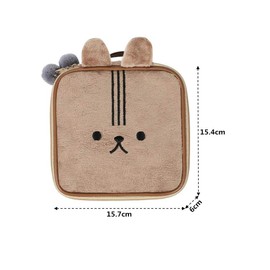 Tumecos Makeup Pouch Cartoon Toiletry Storage Bag Multifunctional Trinket Bag for Women Large Capacity Travel Business Trip(Brown 1)